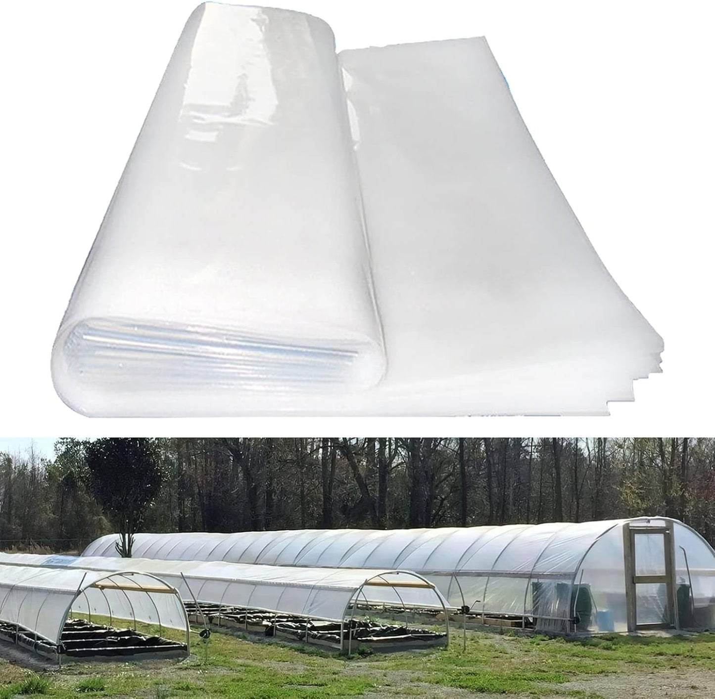 Greenhouse Plastic Sheeting 12x100 ft, 6 mil Thickness Replacement Cover, UV Resistant