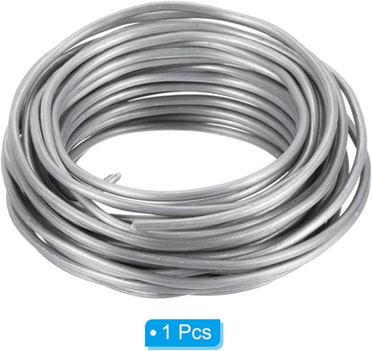 PATIKIL 3.5mm Bonsai Training Wire, Floral Wire Stems Anodized Aluminum Tree Wire 32.8 Feet Total for Gardening Branch Fixing, Silver Tone