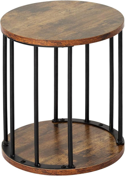 HDANI Small Round Wooden Step Stool for Kids Adults, 300lbs Load Capacity Garden Stool, Non-Slip Small Stool for Plant Stand, Kitchen, Bathroom and Bedroom,Brown