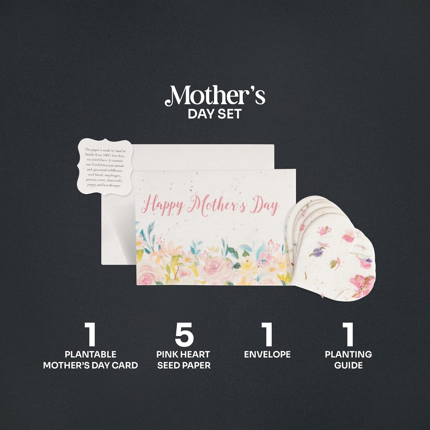 Mother's Day Greeting Card – Plantable Wildflower Seed Paper for Mother's Day, Gifts, & Special Events