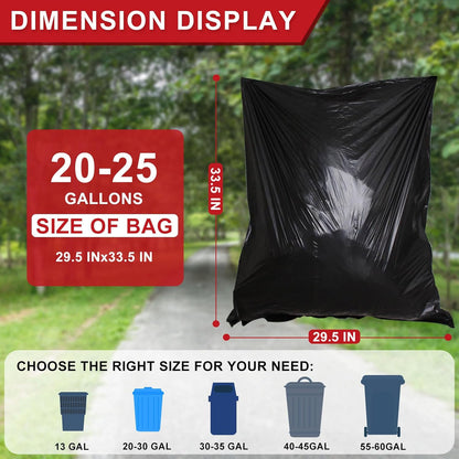 Black Trash Bags 20-25 Gallon 120 Count - 30" x 33" Large Kitchen Garbage Bags, 20+ Gallon Trash Can Liners Unscented, Multipurpose for Home, Office, Daily Household Use