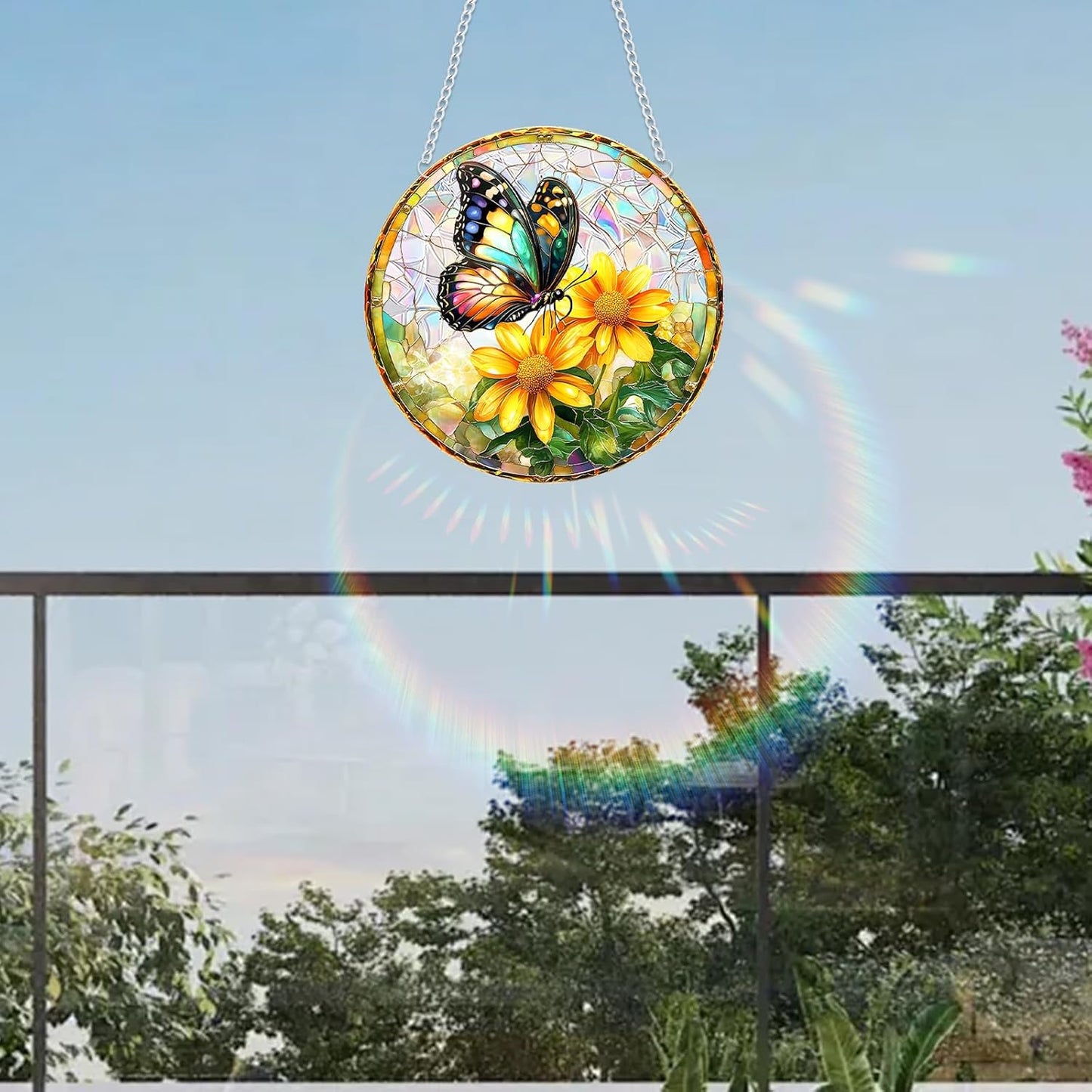 Sun Catchers Indoor Window, Acrylic Rainbow Suncatcher Window Hanging Decoration for Living Room Bedroom Summer Home Balcony Ornaments Decoration