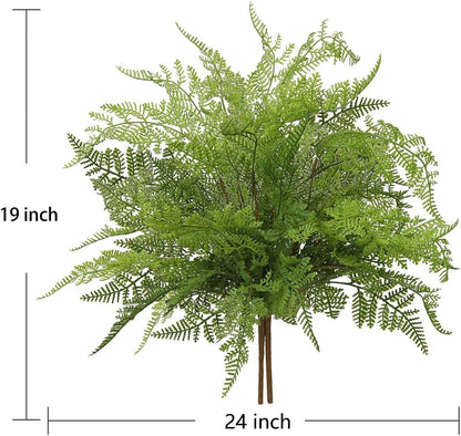 Artificial Boston Fern Plants 19" Fake Greenery Shrubs 2 Pcs Faux Plant Bushes UV-Resistant for Indoor Outdoor Wedding DIY Bouquets Floral Arrangement Table Centerpieces