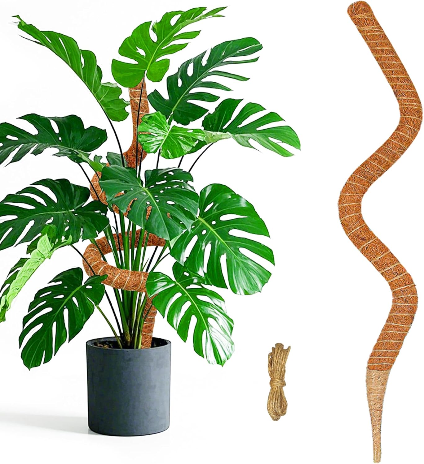 48 Inch Moss Pole Monstera Plant Support, Coir Moss Poles for Climbing Indoor Plants, Bendable Plant Stake Trellis for Potted Plant, Pothos, Philodendron