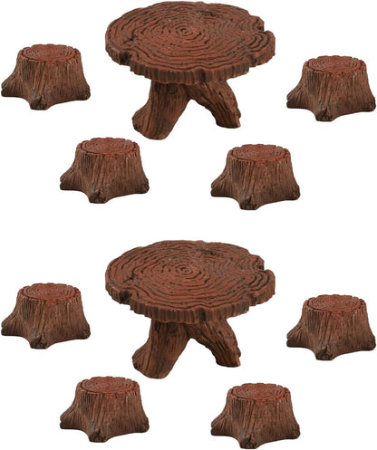 10Pcs Miniature Table and Chairs Set Mini Resin Furniture Ornaments Kit Mini Fairy Accessories for Fairy Garden DIY Garden Plant Pot