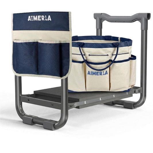 Aimerla Foldable Garden Kneeler Seat Heavy Duty [Upgraded Widened Thick Kneeling Pad] Garden Stool
