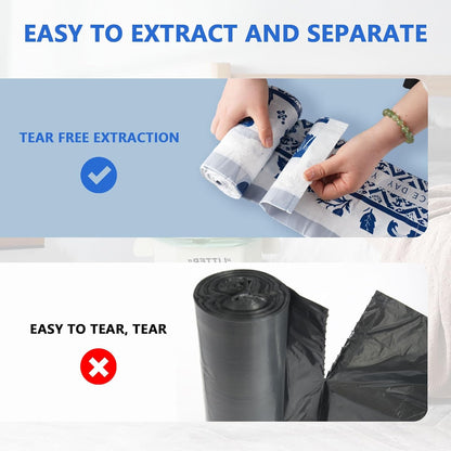 VOK Trash Bags 13 Gallon with Drawstring, Leakproof Printed Garbage Bags 13 Gallon Tall Kitchen, Tear-Resistant & Odor Control Kitchen Trash Bags for Home, Colored Portable Garbage Bags, 80 Counts
