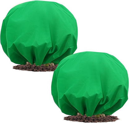 NNG 2PCS 6.1ft Dia. Round Winter Plant Covers Reusable Tree Freeze Protection with Drawstring Potted Plant Frost Blanket Outdoor Shrub Plant Cover for Winter Garden Potted Vegetable