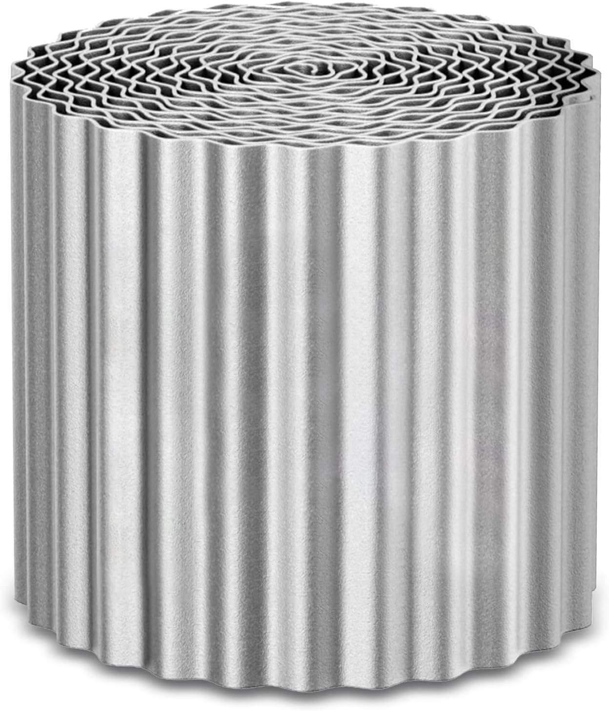 Corrugated Metal Garden Edging 6" x 50Ft, Sturdy Lawn Edging Border, Landscape Edging Border for Lawn, Flower Bed, Garden and Yard (Silver, 6 * 50Ft)