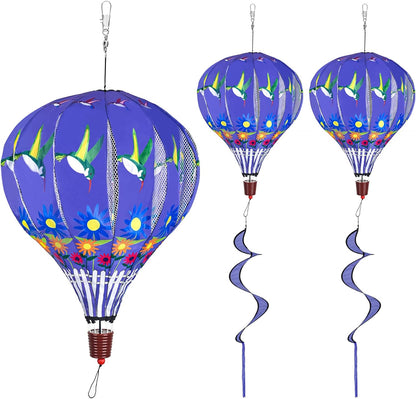 Giant Hummingbird Hot Air Balloon Garden Wind Spinners Large Pinwheels Whirligigs Windmill Toys for Kids Yard Decor Lawn Decorations Outdoor Whirlygig Windmills Wind Twister Everyday 59" L 2Pack