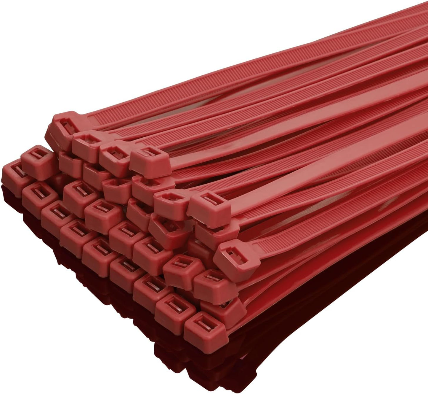 XINGO 12 Inch Red Zip Ties Heavy Duty 100 Pack, 120 LBS Tensile Strength, Premium Nylon Cable Wire Ties, Self-locking Plastic Ties for Indoor and Outdoor Use