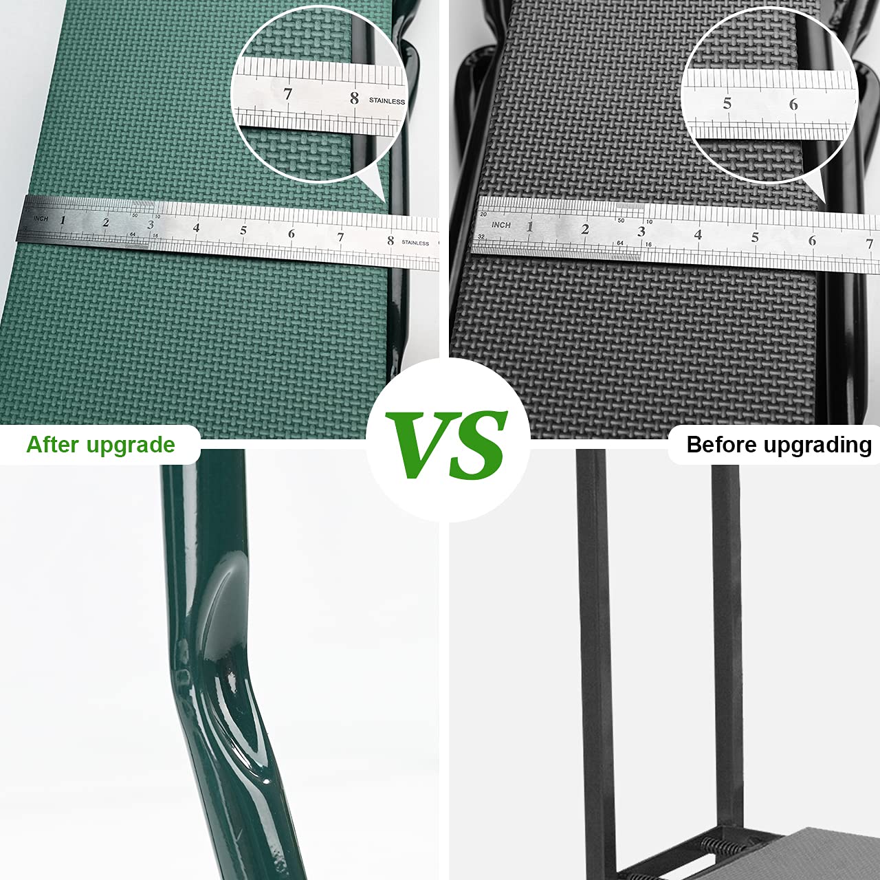 KVR Upgraded Garden Kneeler and Seat with Thicken & Widen Soft Kneeling Pad,Heavy Duty Foldable