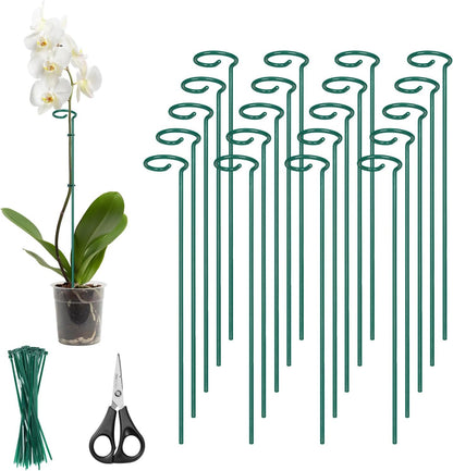 Kingsyard 16 Inch Plant Support Stake - 20 Pack, 4.5mm Thick All Metal Garden Plant Support Stakes for Outdoor Plants Single Stem Flowers Dahlia Lily Rose Peony Hydrangea Tomatoes Sunflower Gladiolus