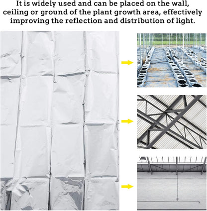 2 pcs Plant Growth Mylar Films High Reflective Mylar Sheets, Garden Greenhouse Covering Foil Sheets, Plant Growing Tents, Grow Light Accessories, 210 x 120cm, Silver, Wholesale Business