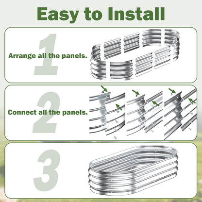 Tegarbed Galvanized Raised Garden Bed Outdoor, 4x2x1ft(2Pack) Metal Heavy Duty Planter Boxes for