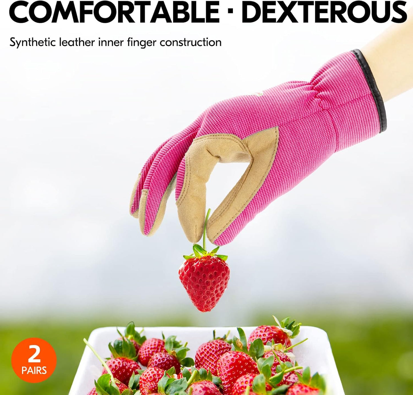 Vgo... 2Pairs Age 3-4 Kids Gardening, Lawning, Working Gloves(Size XS, 2Colors, KID-SL7362)