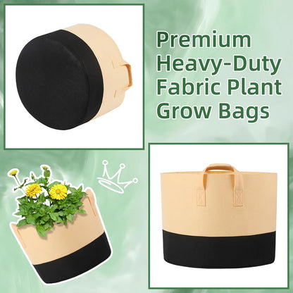 12 Pack Multicolor 10 Gallon Grow Bags - Fabric Plant Pots with Handles for Outdoor Garden and Vegetable Planting