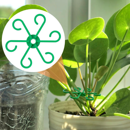3PCS Plant Stem Support, 3 Sizes Climbing Houseplant Stem Holders, Plastic Reusable Flower Trellis Stem Hook Plant Care Growth Accessories for Flower Plants Indoor Outdoor- Green