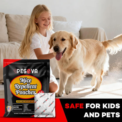 Mouse Repellent Pouches, Natural Rodent Repellent for Home, Car, RV, Garage, and Storage-Peppermint Scented Mice Repellent, Long-Lasting Indoor & Outdoor Rodent Defense (6 Pack)