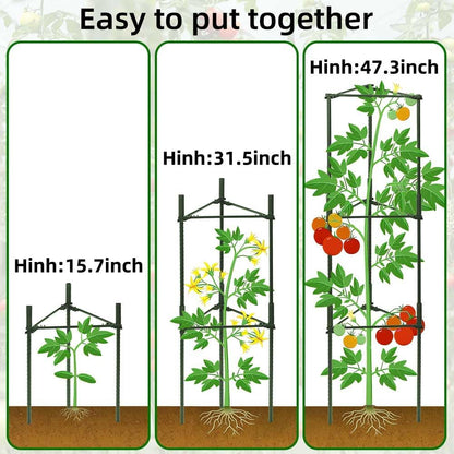 6 Package up to 48in Tomato cage Garden Grid Plant Support Posts with Adjustable Tomato cage Vegetable Grid (6pack)