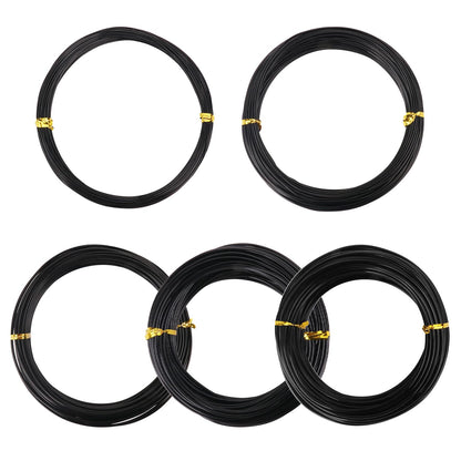 5 Roll Anodized Aluminum Bonsai Training Wire Kit with Bag, Black Bonsai Training Wire, Plant Wire Kit for Bonsai Artists & Beginners by Biugaaufai (1.0mm, 1.5mm, 2.0mm, 2.5mm, 3.0mm,5-Size 328 Feet)