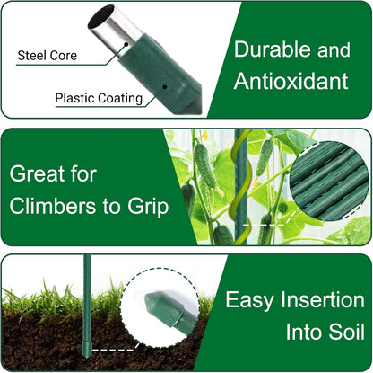 Garden Stakes 24 Inches Steel Plant Stakes Tomato Stakes 2ft Pack of 25