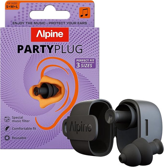 Alpine PartyPlug Concert Ear Plugs with 19dB Noise Reduction - Reusable Hearing Protection for