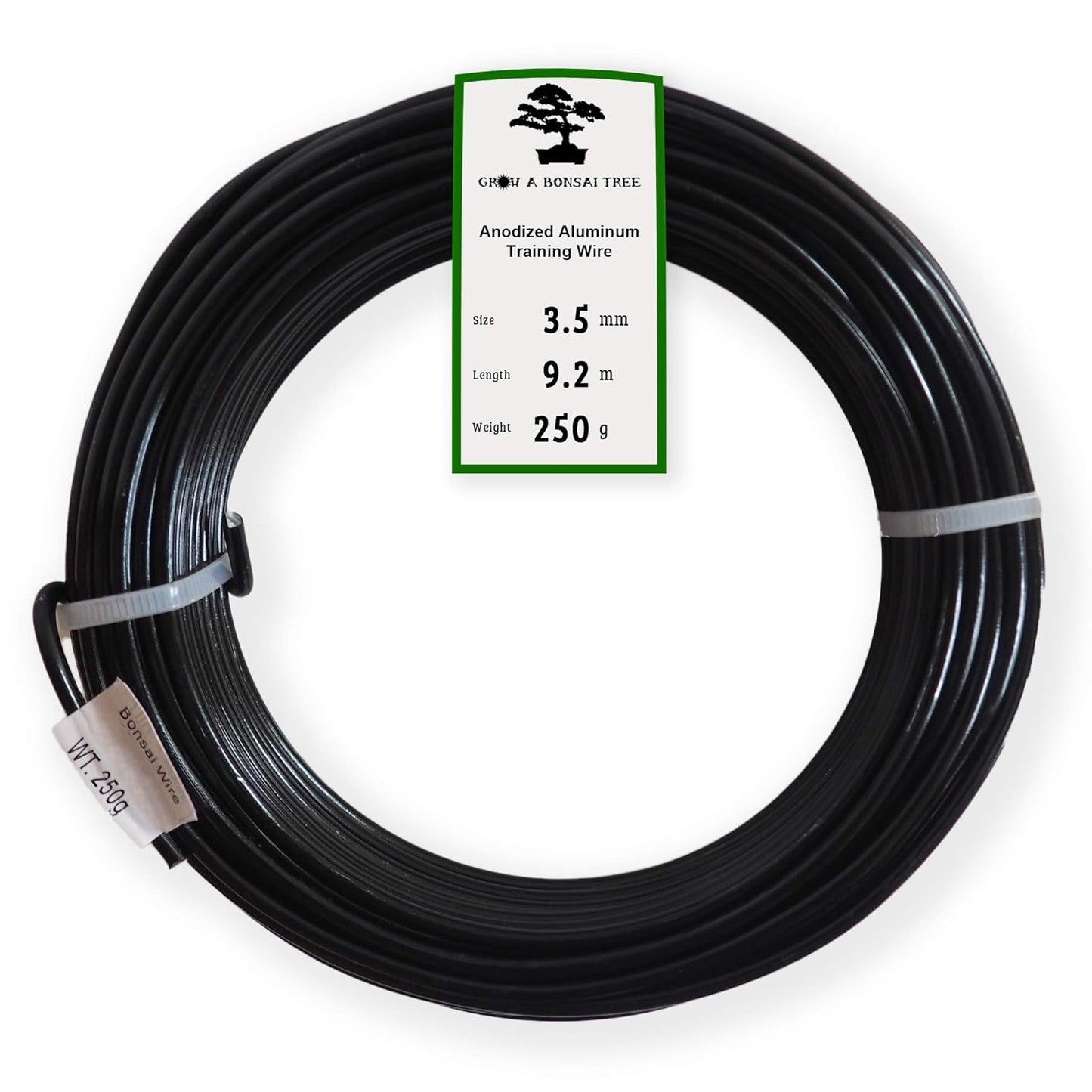 Anodized Aluminum 3.5mm Bonsai Training Wire 250g Large Roll (30 feet) - Choose Your Size and Color (3.5mm, Black)