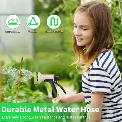 Stainless Steel Metal 25FT Garden Hose Lightweight, Puncture & Rust Proof Heavy Duty Water Hose for Yard, RV, Garden, Outdoor