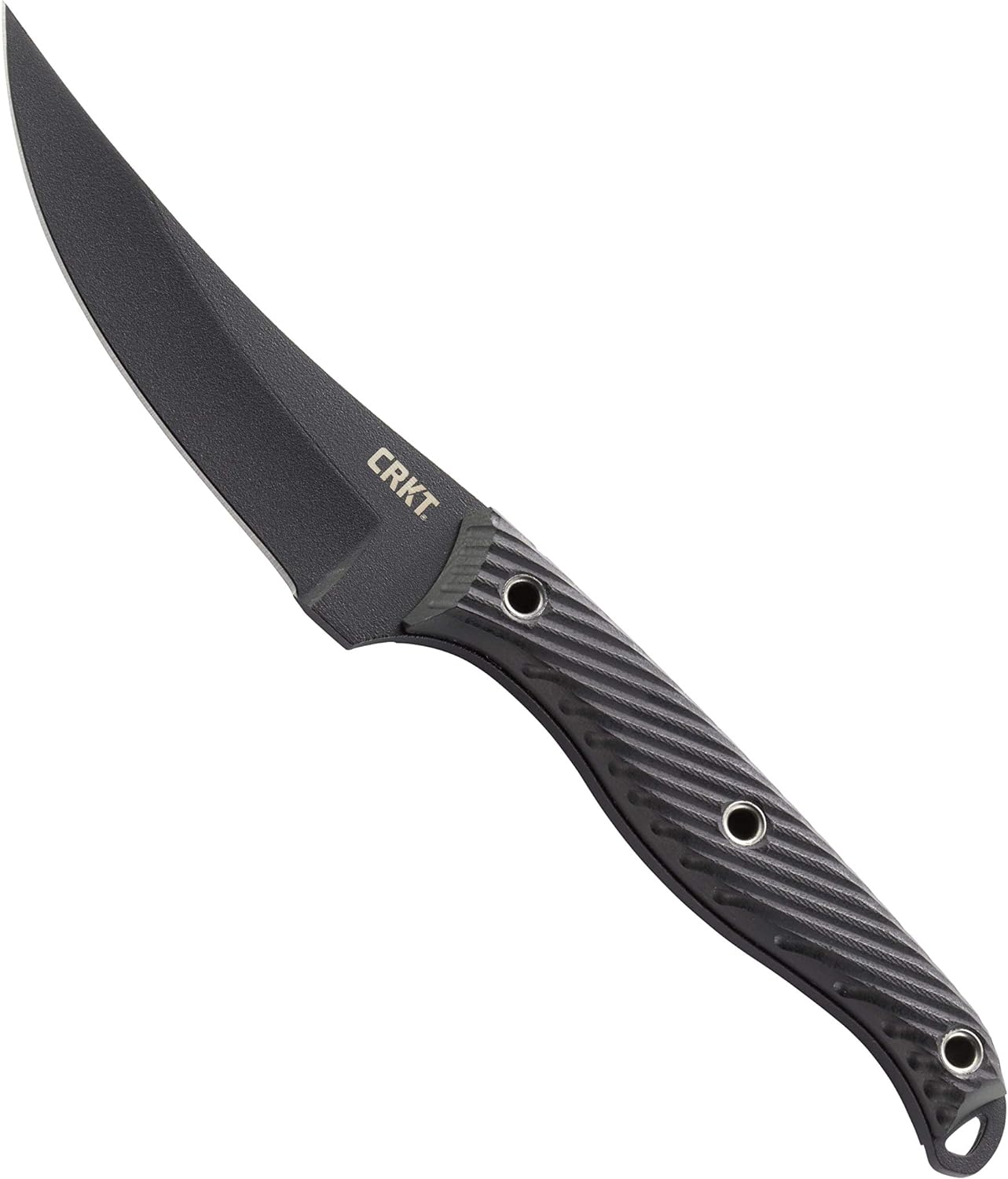 CRKT Clever Girl Fixed Blade Knife with Sheath: Powder Coated SK5 Steel, Upswept Blade, Textured Nylon Handle, Molle Compatible Sheath 2709,Black