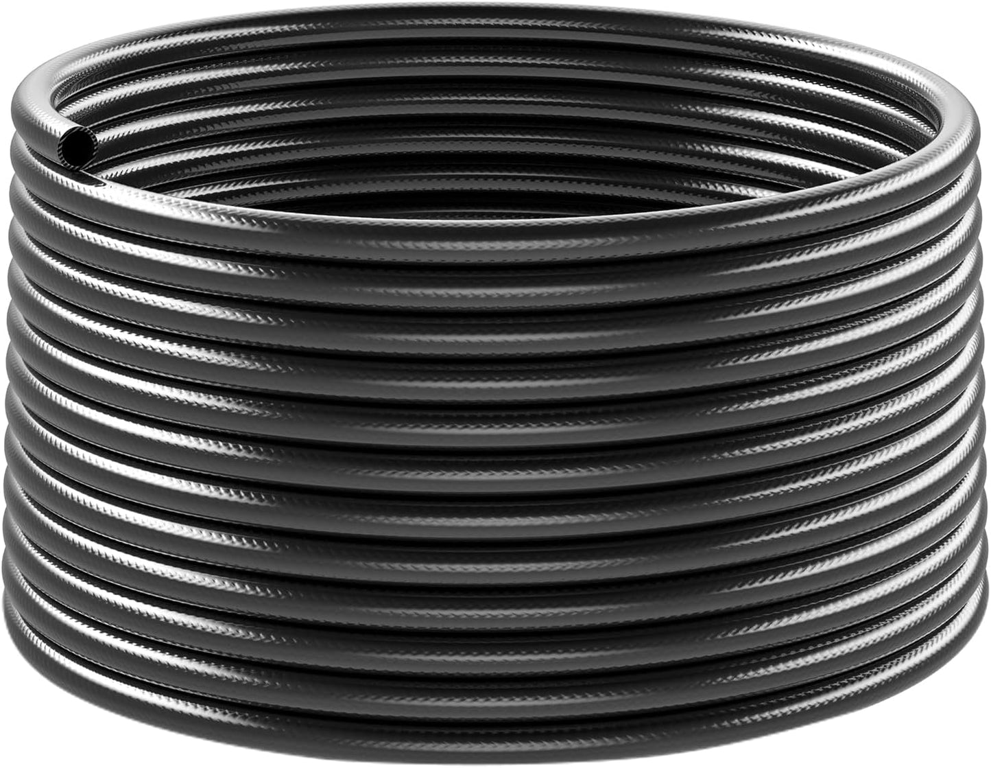 50ft 5/8” PVC Garden Hose, Black High Strength Flexible Water Hose-Versatile for Gardening, Agriculture, Industrial, Construction & Household Applications