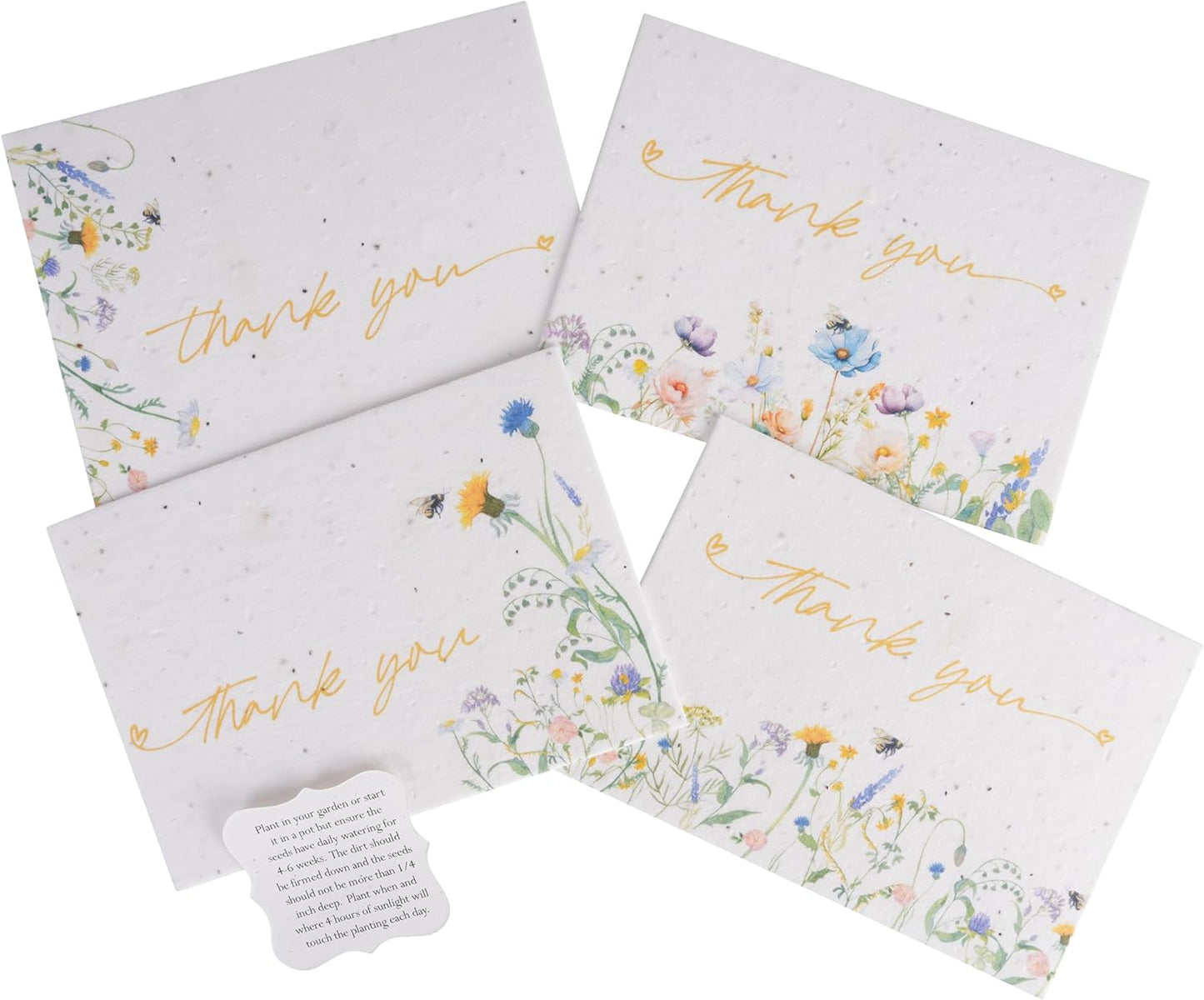 Thank You Set Greeting Card – Plantable Wildflower Seed Paper for Gifts, Special Events Like Mother's Day, and Other Milestone Celebrations