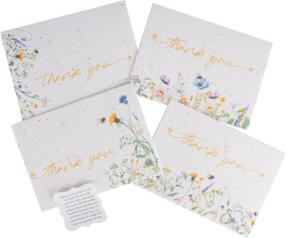 Thank You Set Greeting Card – Plantable Wildflower Seed Paper for Gifts, Special Events Like Mother's Day, and Other Milestone Celebrations