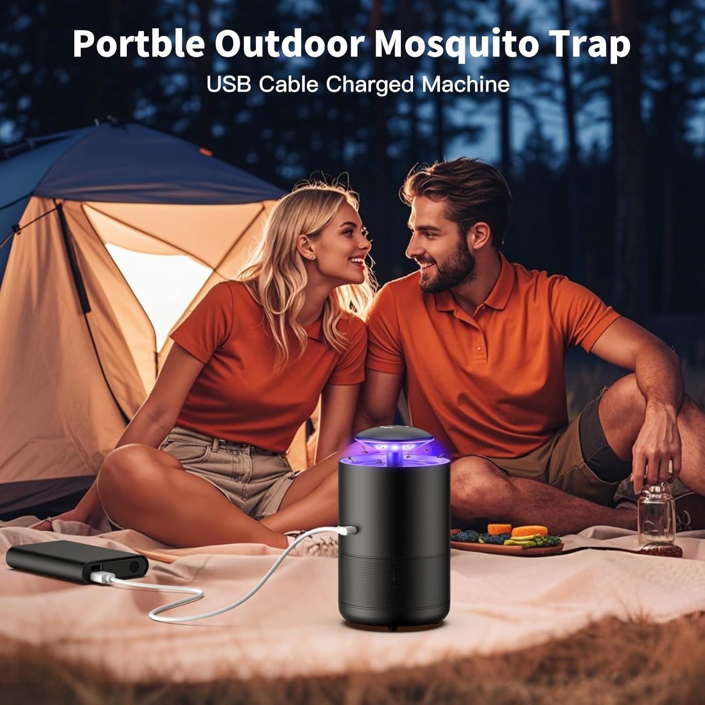 Bug Trap Indoor Outdoor Mosquito Fruit Fly Little Insect Trap UV Light Fan Trap Portable for Home Kitchen Bedroom Outdoor Garden Yard Camping (Acrylic, 1)