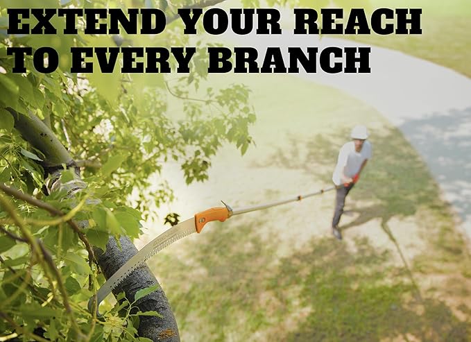 5-30 ft Pole Saw for Tree Trimming // Manual Telescopic Long Pole Tree Trimmer // Tree Trimming Saw with Extension Pole // The Ultimate Telescoping Palm Tree Pruner Long Pole Saw