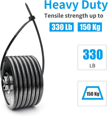 XINGO 18 inch White Large Zip Ties Heavy Duty 50 Pack, 330 LBS Ultra Exclusive Strong Plastic Wire Ties, Large Cable Ties Extra Long Tie Wraps For Indoor and Outdoor Use