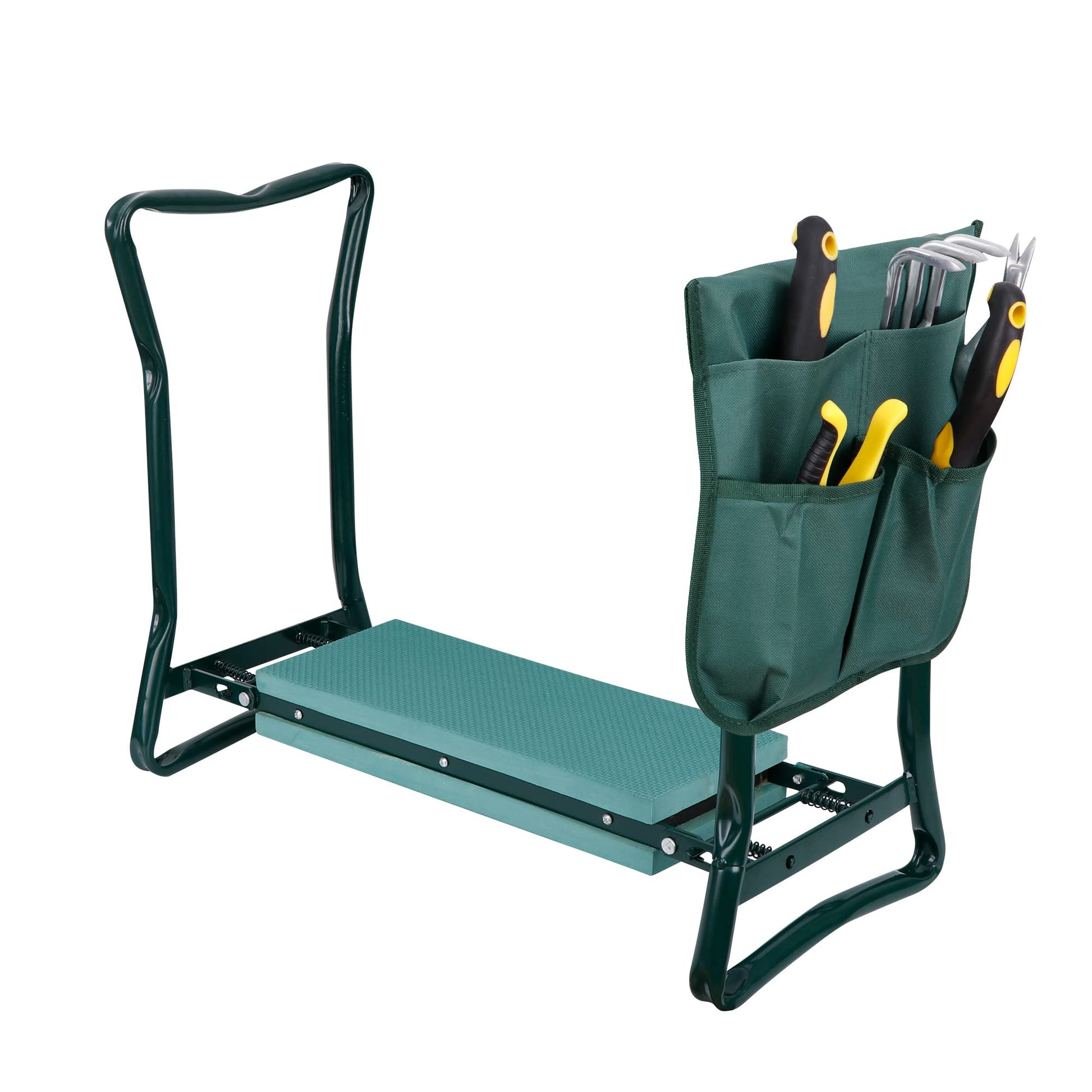 SUPER DEAL Folding Garden Kneeler and Seat with Free Tool Pouches - EVA Foam Pad Protects Your