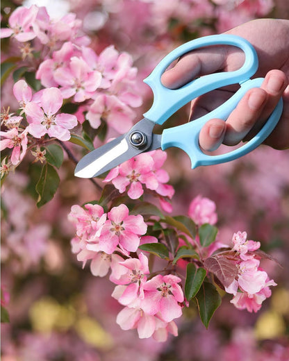 Flower Scissors - Stainless Steel Floral Scissors, Florist Cutters for Stems, Garden Plant Shears for Fresh Flowers (Blue, Pink) (1 PC Pink)