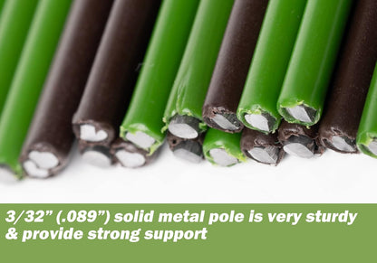 10-PCs 15-3/4" Plastic Coated Orchid Stakes for Plants Support, Bendable Orchid Support Stakes - Brown