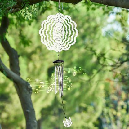 Wind Chimes with Angel Wind Spinner, Outdoor Garden Decor Wind Spinner, Gifts for Women, Mom, Retirement, Teacher, Parents Birthday, Memorial Gift for Garden Porch Patio Home Decor