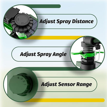 Motion Activated Animal Repeller with Water Sprinkler and Flashing Light, Solar Powerd Deer Cat Repellent Outdoor Deer Deterrent - Keep Rabbits Shunks Dog Raccoons Birds Away from Lawn and Garden