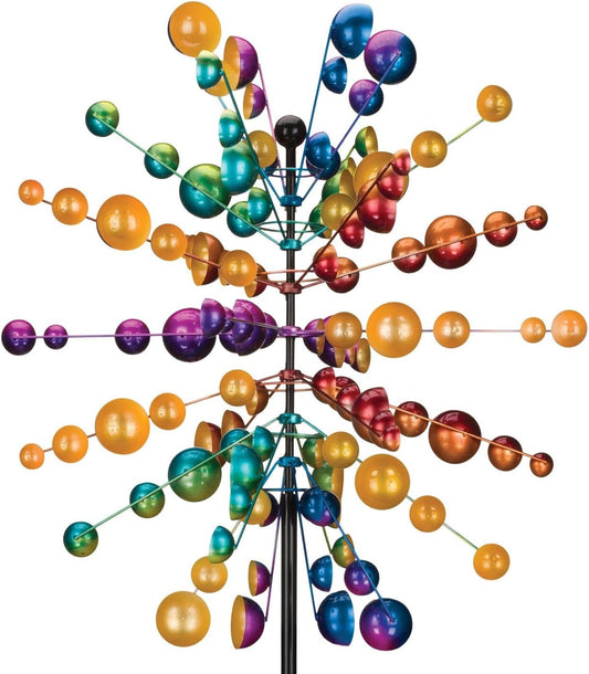 Regal Art & Gift Fireworks Wind Spinner – Metal Yard Decorations Outdoor | Kinetic Garden Spinner for Lawn, Pathway, or Flower Bed | Weather-Resistant Outdoor Sculpture - 86 Inch