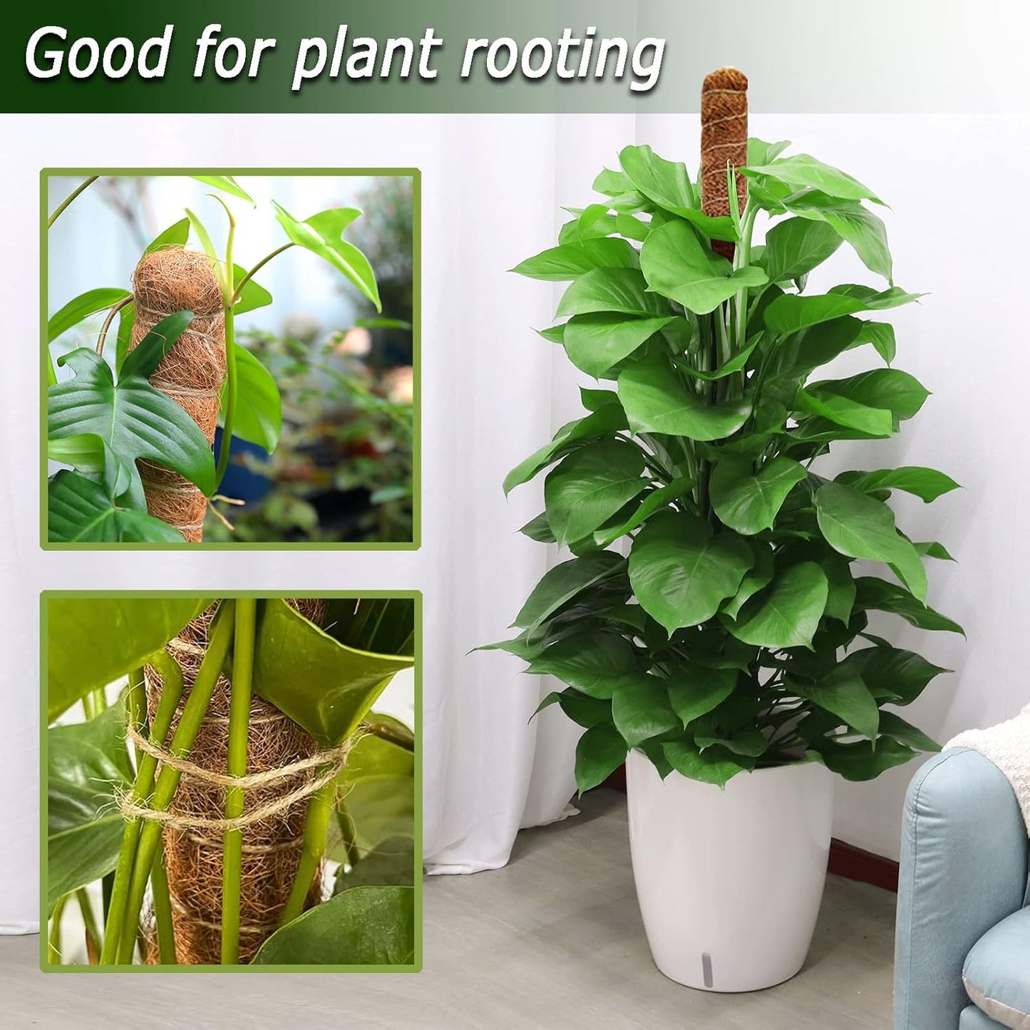 Soupiar Bendable Moss Pole, 47 Inch Moss Poles for Plants Monstera, Tall Moss Poles for Climbing Plants Indoor, Large Moss Pole Support, Garden Trellis Plant Stand Stakes for Potted Plants, Pothos