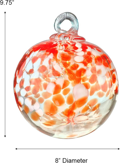 Dale Tiffany Hand Blown Glass, 8" Diameter Nova, Tree of Life Collection, Witch Globe Hanging Garden Indoor/Outdoor Decorative Ornament Gazing Ball