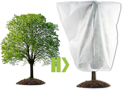 2 Packs Plant Cover, 7 Ft x 6 Ft Frost Winter Protection Tree Wrap Bag, Cold Weather Protection Cloth Cover Outdoor for Growing Season Extension and Freezing Protection
