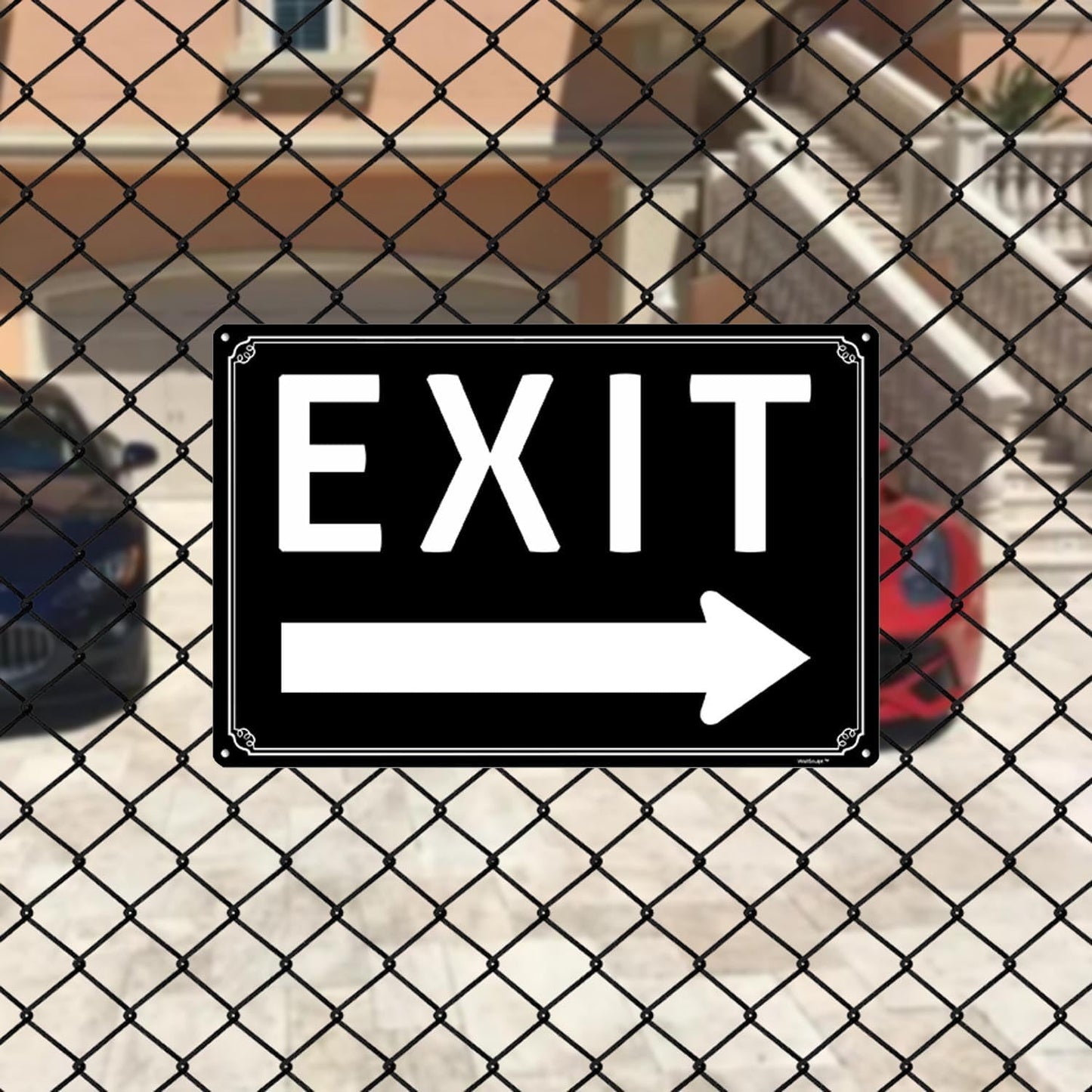 12x16" Exit Sign With Left Arrow - High-Intensity Aluminum Parking Lot Sign, Weatherproof & Fade-Resistant, Ideal for Outdoor & Indoor Use - Curbside Sign(horizontal version)