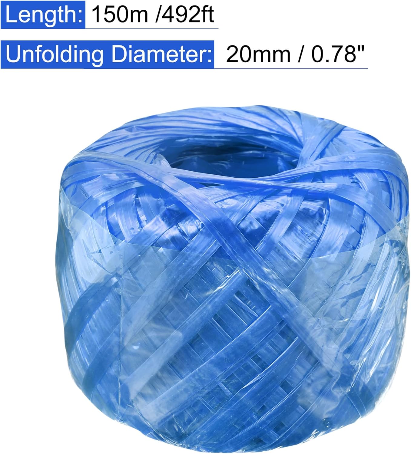 MECCANIXITY Polyester Nylon Plastic Rope Twine Household Bundled for Packing Gardening Craft,150m Length,Blue