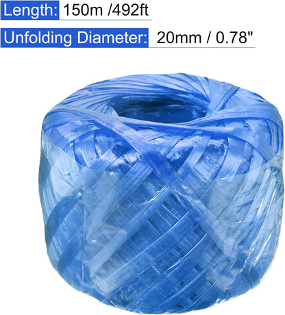 MECCANIXITY Polyester Nylon Plastic Rope Twine Household Bundled for Packing Gardening Craft,150m Length,Blue