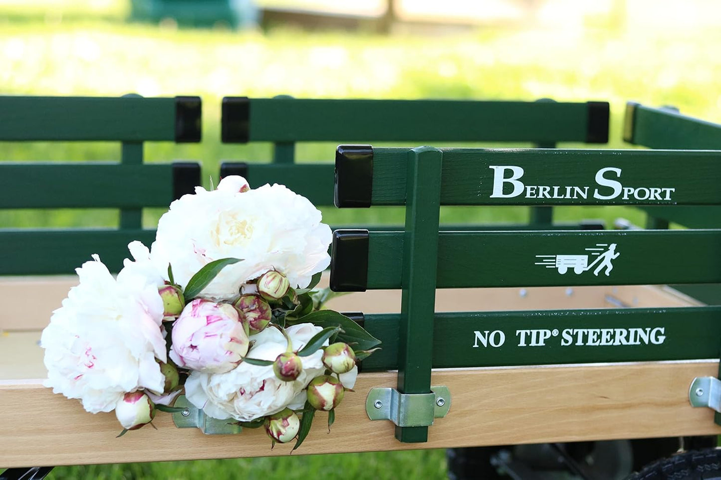 Berlin Flyer Sport Kid's Wagon - Model F410 - Amish Made in Ohio, USA - 10" No-Flat Tires (Hunter Green)
