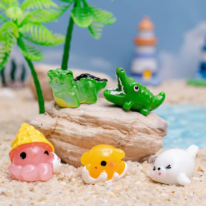 56pcs Mini Ocean Resin Animals Tiny Sea Animals Figurines Marine Miniature Plastic Animals Aquarium Ornaments Decorations for DIY Fish Tank Potted Micro Fairy Garden Dollhouse